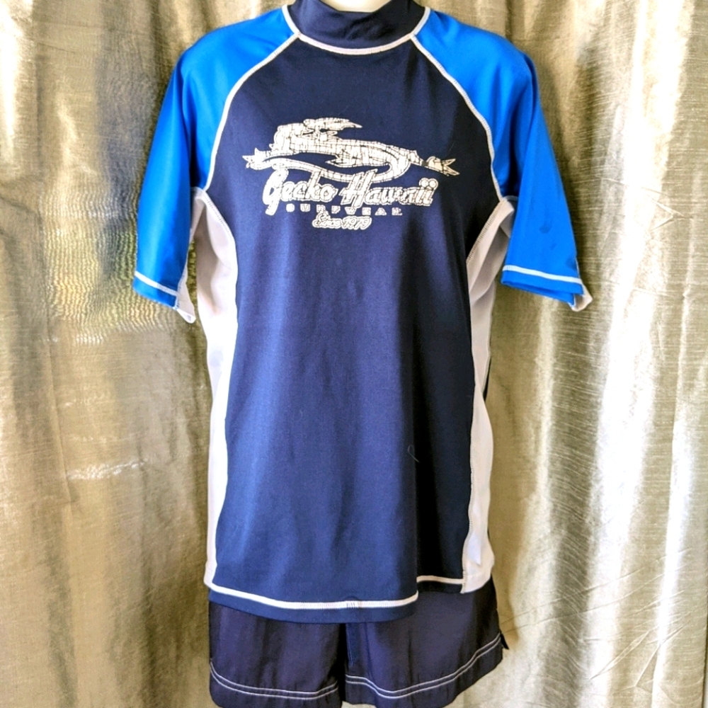 Gecko Hawaii Unisex Rash Guard Swim Surf Shirt